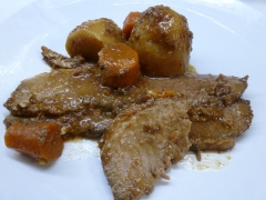 Brisket with potatoes and carrots